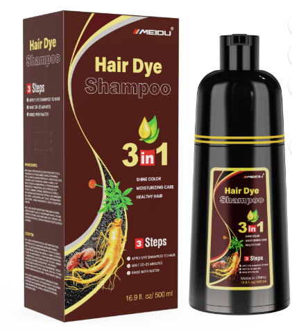 Meidu 3 in 1 Hair Dye Shampoo Dark Brown 500ml