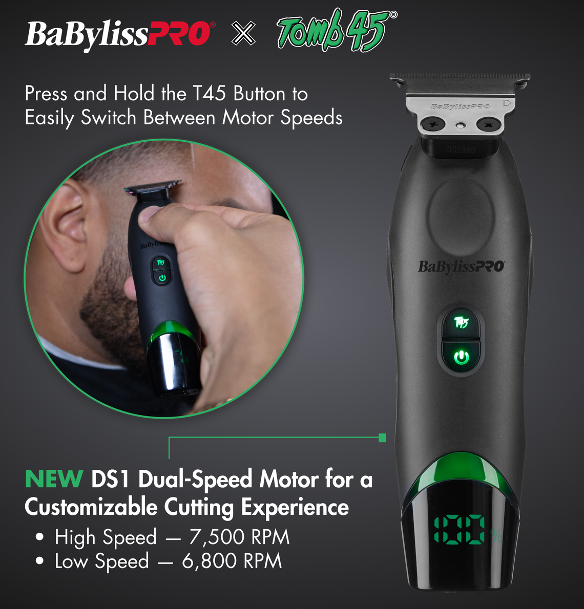 BabylissPro X Tomb45 Professional Wireless-Charging Trimmer