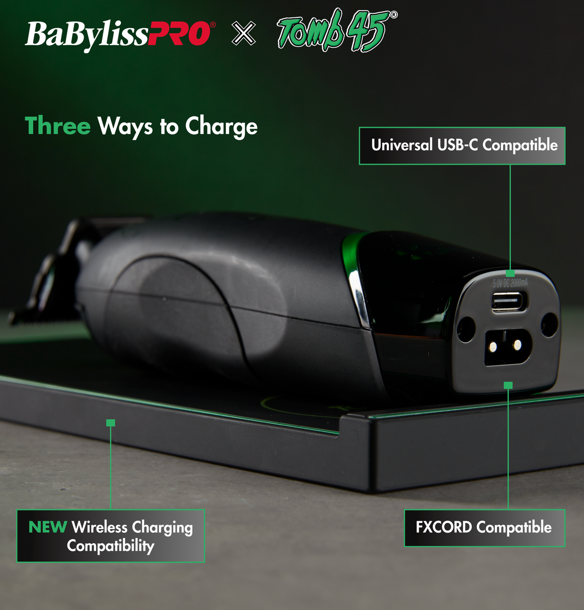 BabylissPro X Tomb45 Professional Wireless-Charging Trimmer