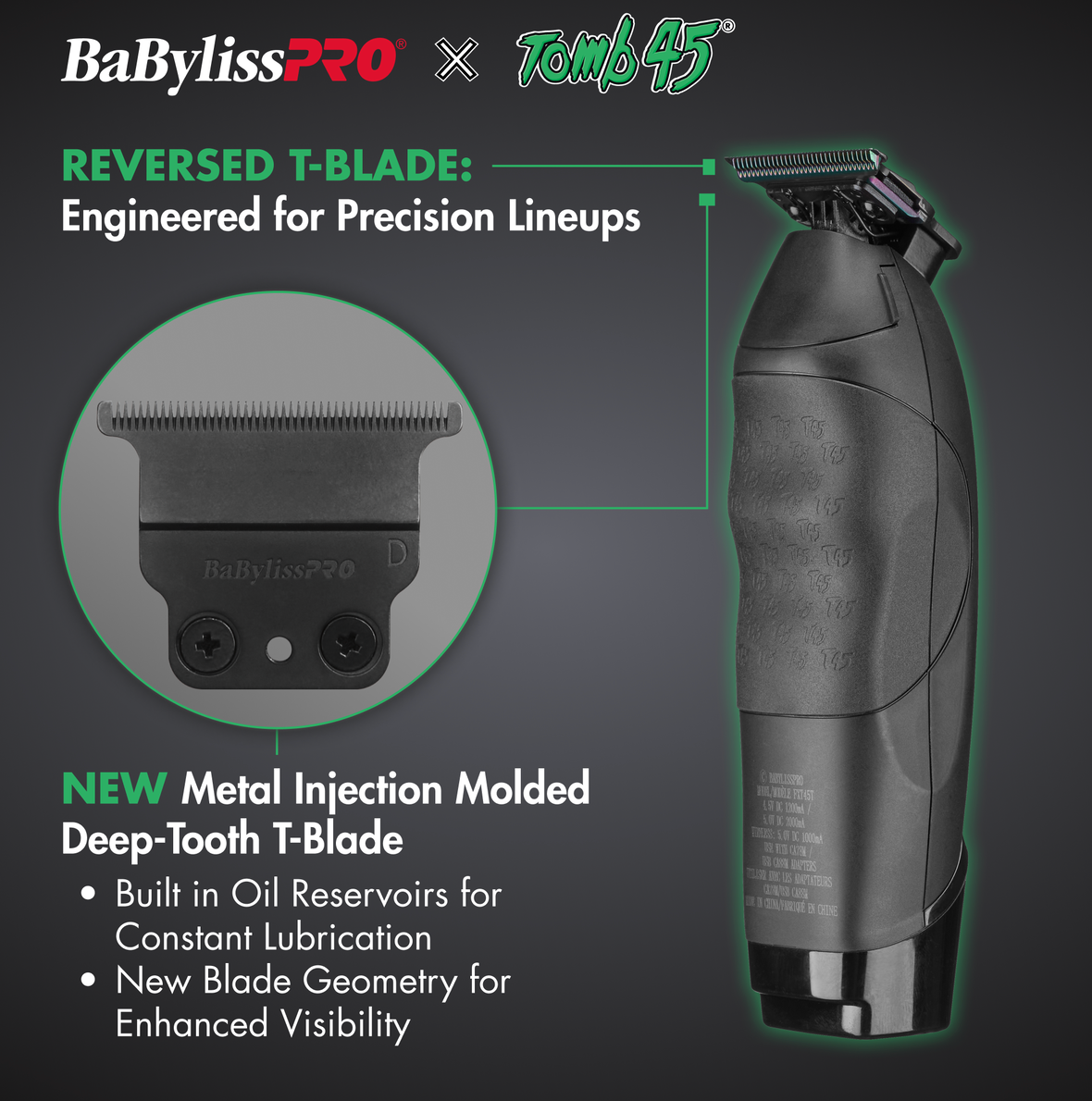 BabylissPro X Tomb45 Professional Wireless-Charging Trimmer