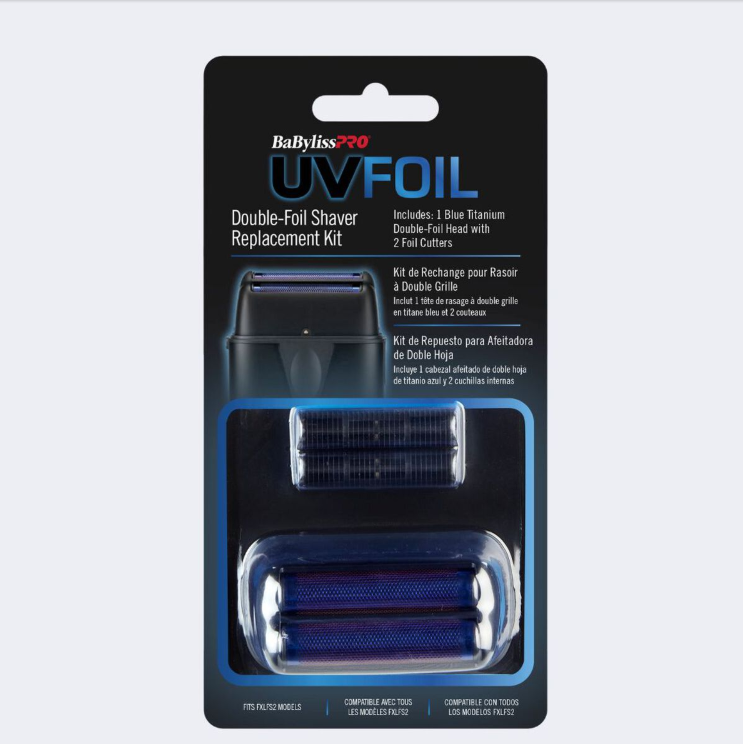 BaBylissPRO UVFOIL Double Foil Replacement Foil Shaver Head Blue Titanium FXLRF2MB