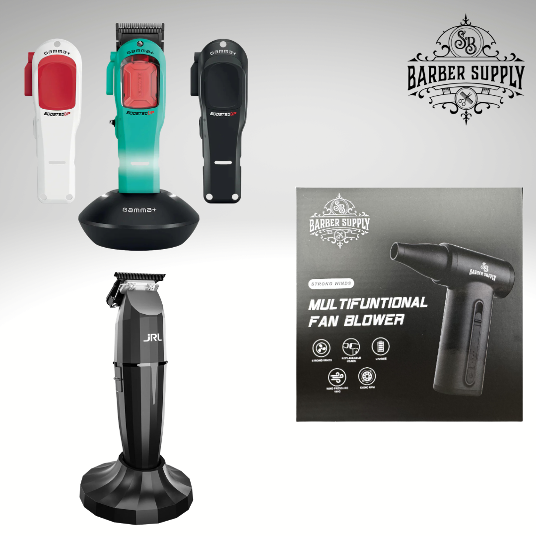 Gamma+ BoostedUp Clipper + JRL Onyx Trimmer + SB Barber Fan Blower