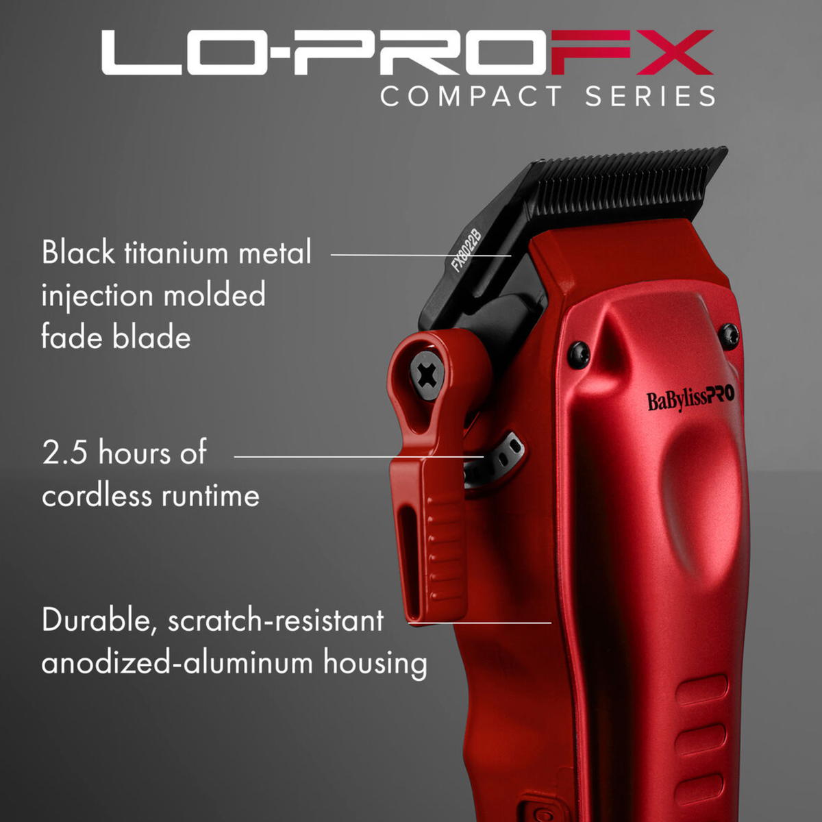 BaBylissPRO Limited Edition LO-PROFX Compact Clipper (Red)