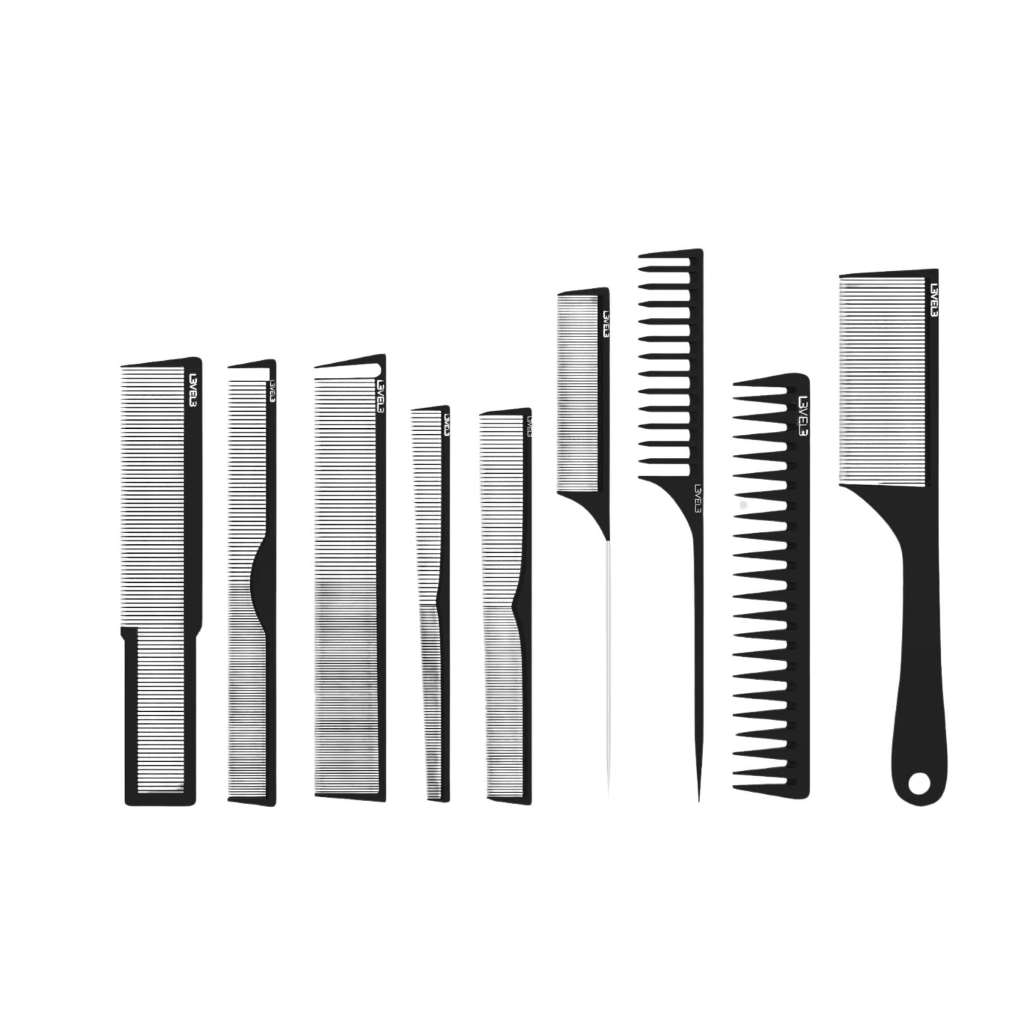 L3VEL3 Barber Comb Set 9 PC