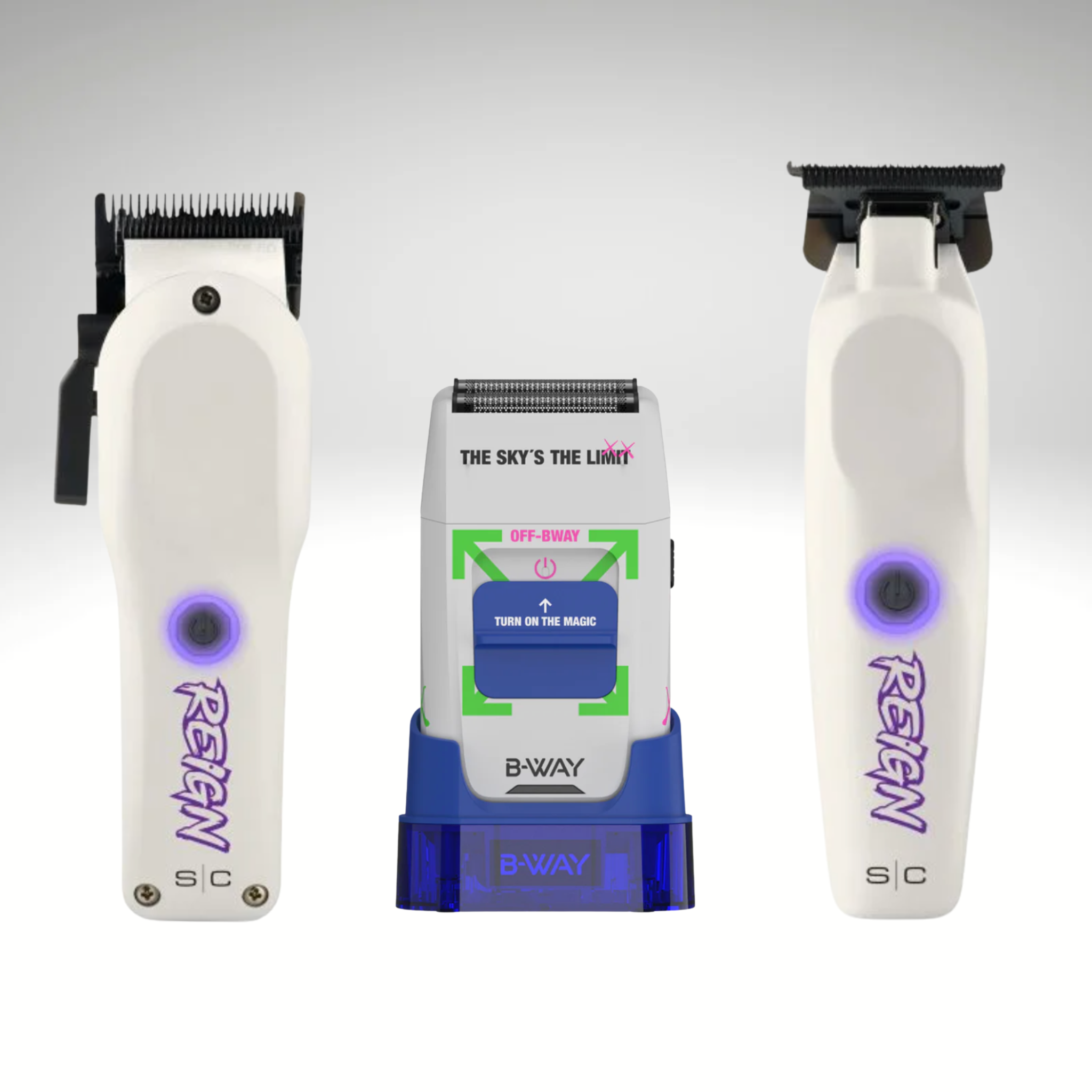 Reign Clipper & Trimmer (White) + B-WAY Off-Shaver (White)