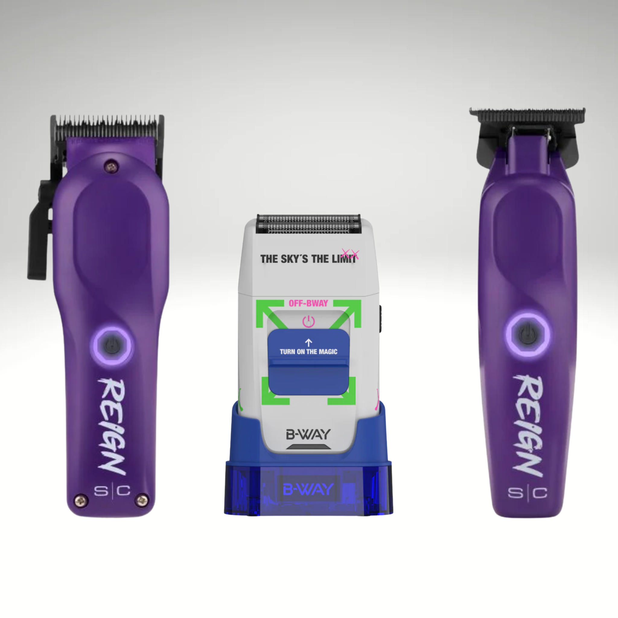 Reign Clipper & Reign Trimmer + B-WAY Off-Shaver (White)