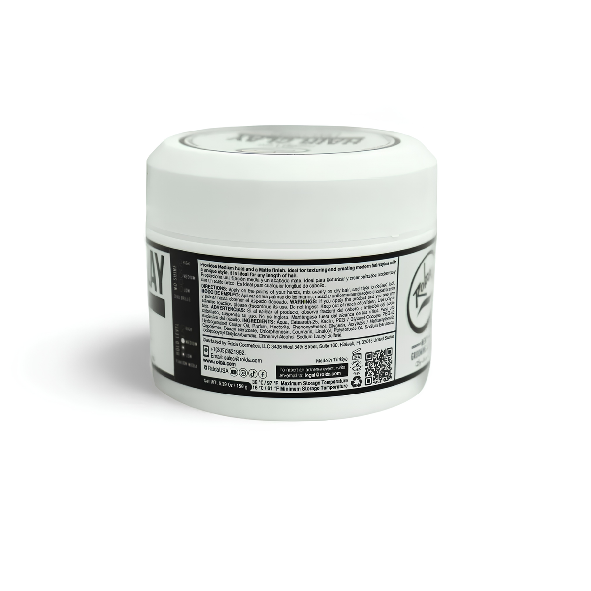 Rolda Dry Look Hair Clay Pomade - 5.29oz