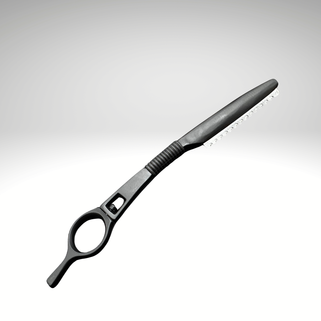 SB Straight Edge Feather Razor Holder Matte Black With Swivel