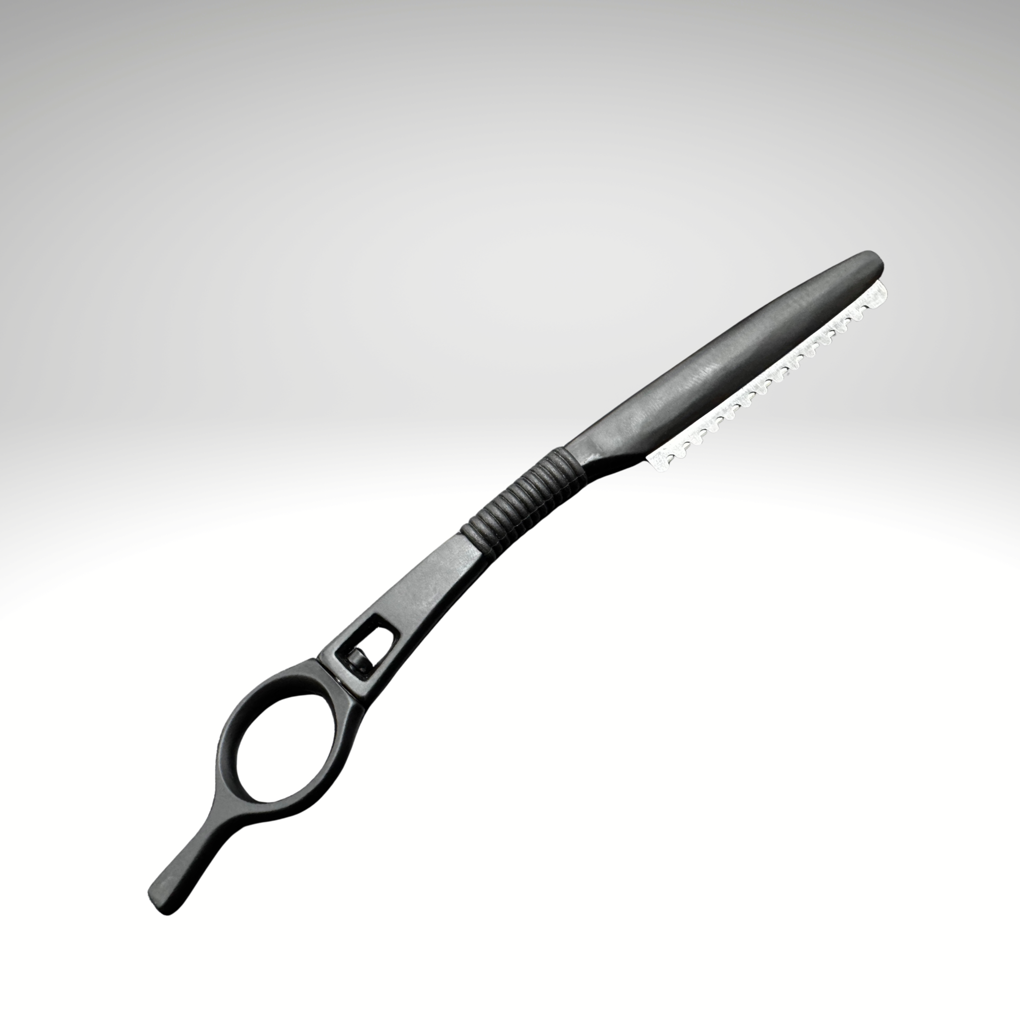 SB Straight Edge Feather Razor Holder Matte Black With Swivel
